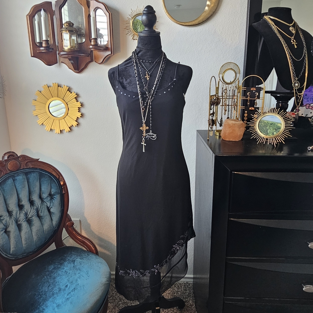 NWT Black Byer Too! Spaghetti-Strapped Dress